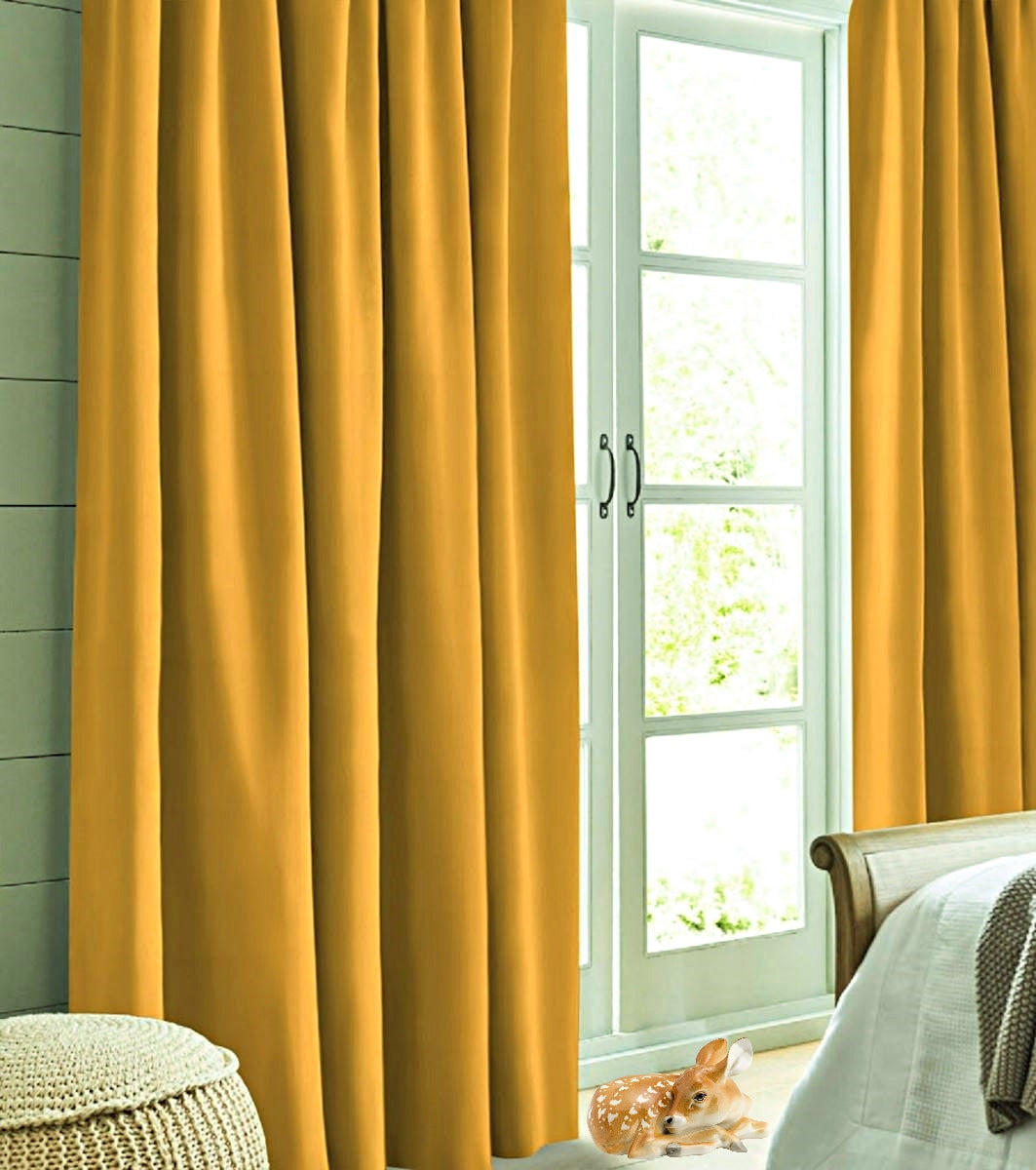 Blackout curtain honey yellow Cyrill