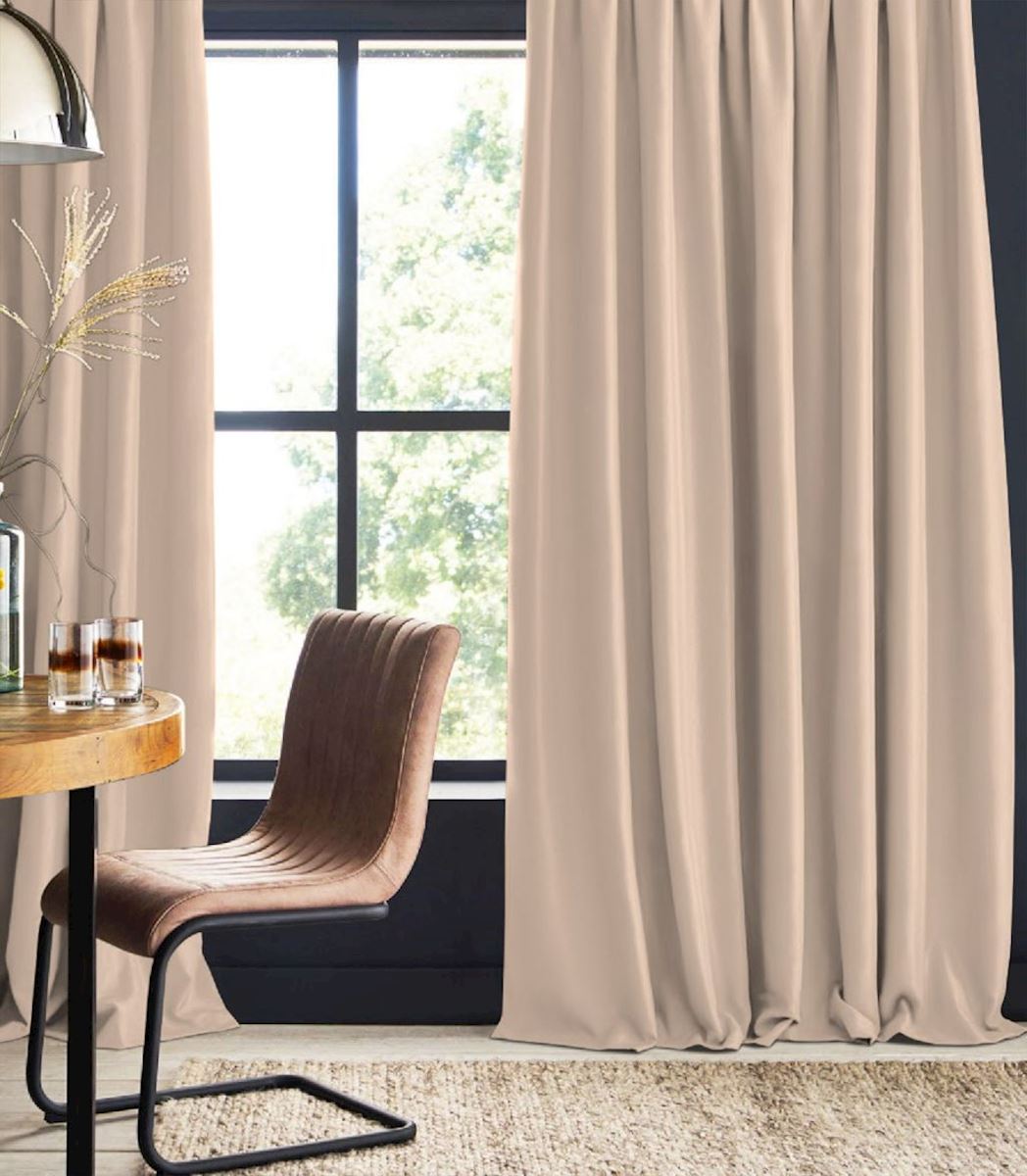 Cotton curtain beige brown Dewi