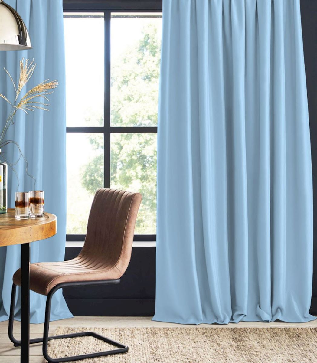 Cotton curtain light blue Dewi