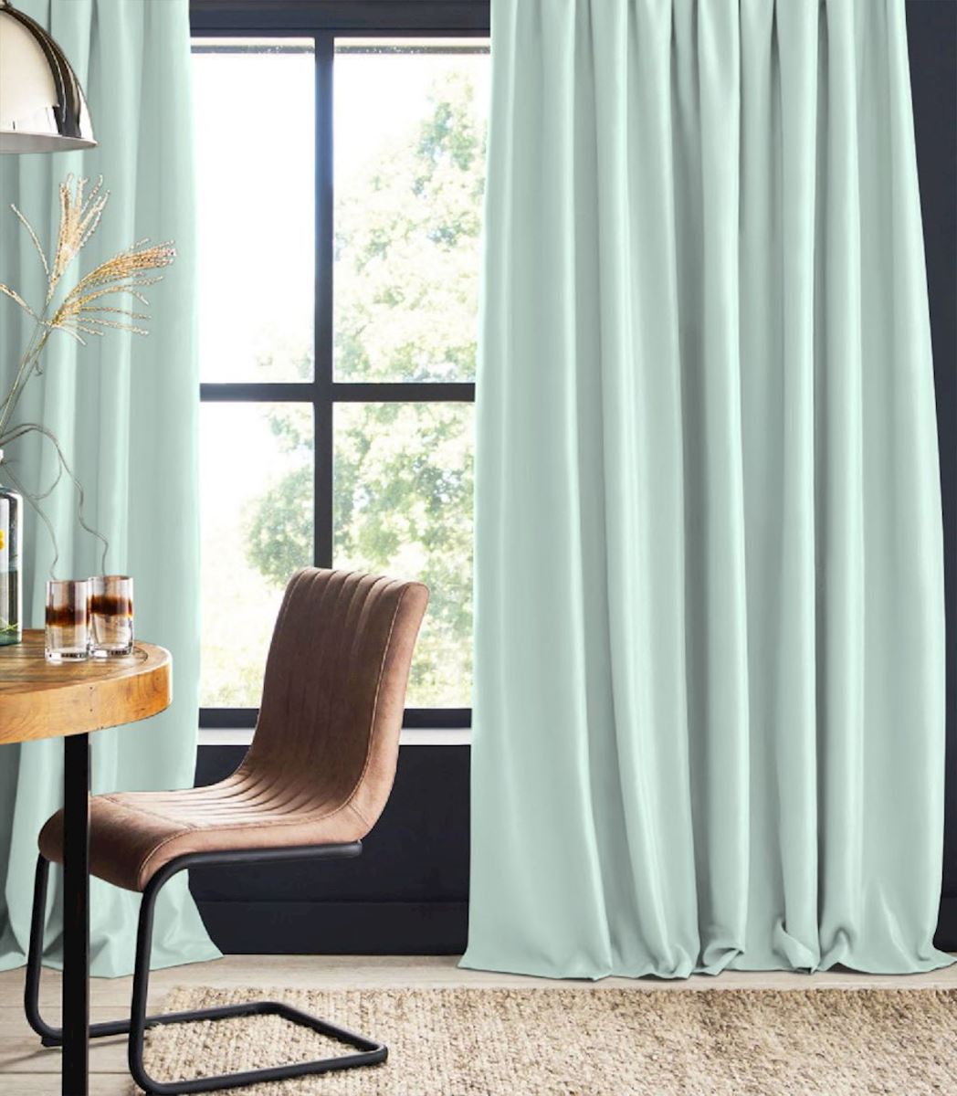 &quot;Linen curtain&quot; night curtain pale turquoise Edda