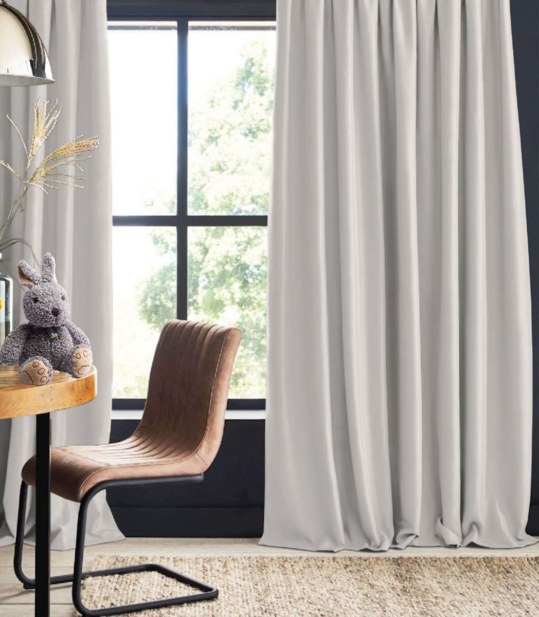 Blackout curtain white gray Cyrill