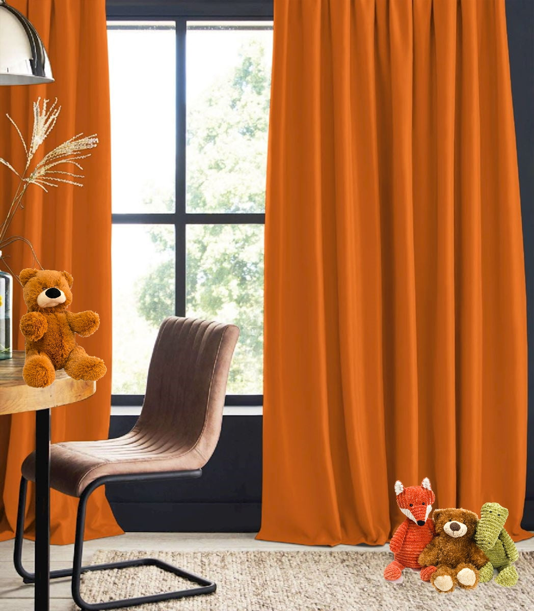 Blackout curtain orange Cyrill