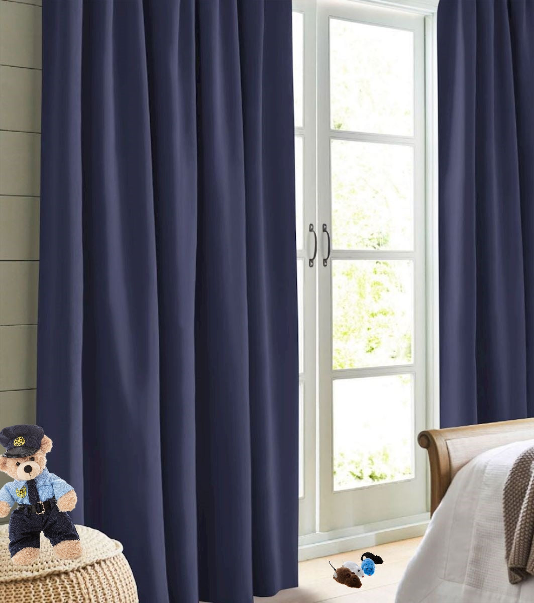 Darkening curtain dark blue Cyrill