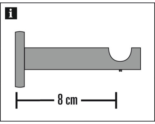 Vorhangstange mit Innenlauf edelstahloptik 120cm