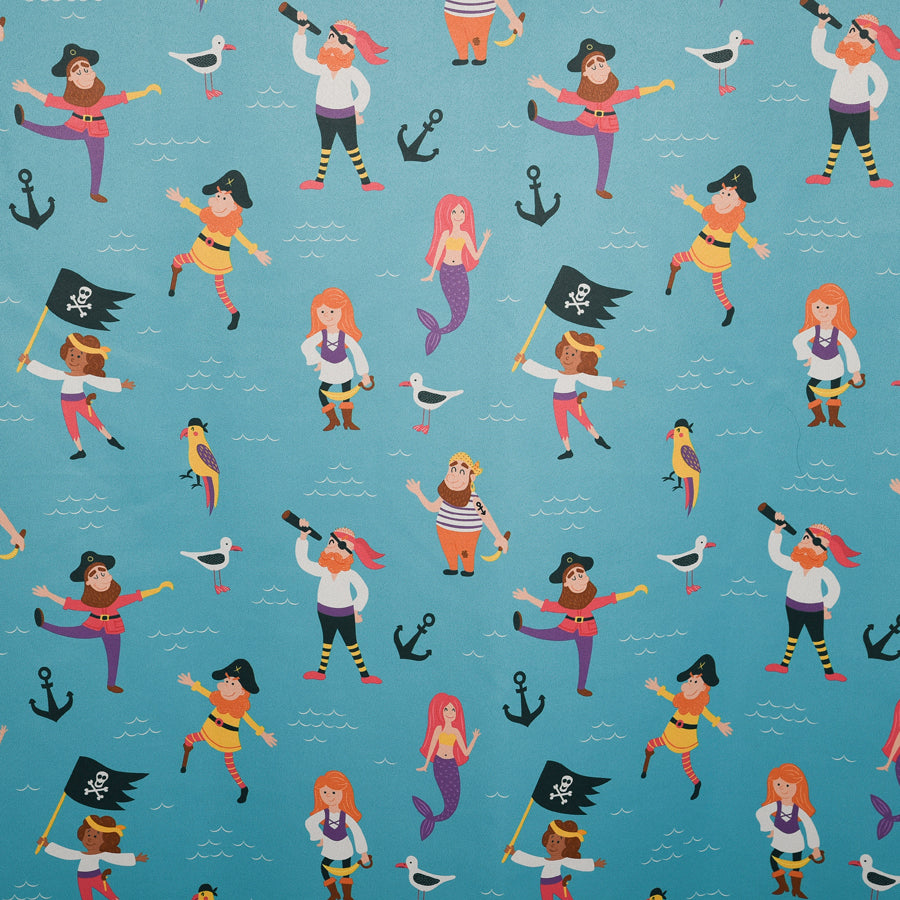 Blackout curtain &quot;Pirates&quot; turquoise Batavia