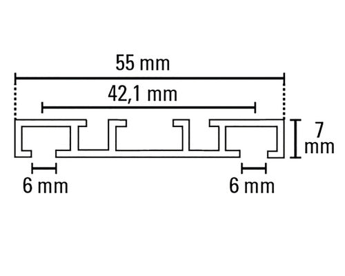 Vorhangschiene Aluminium 2-läufig weiss 250cm