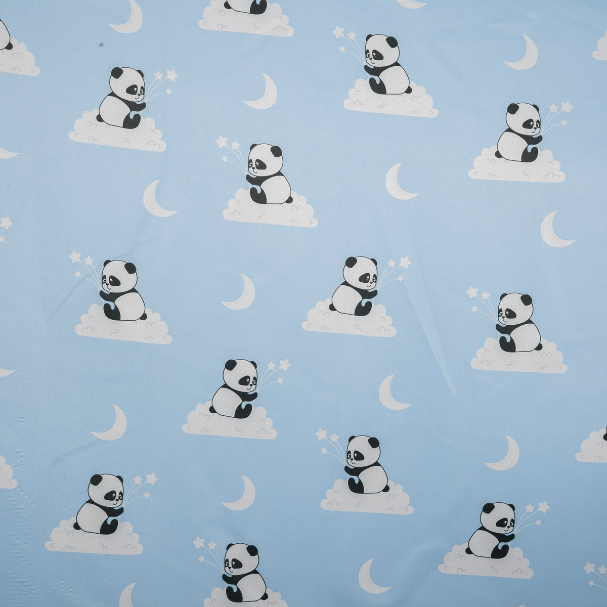 Blackout curtain blue panda